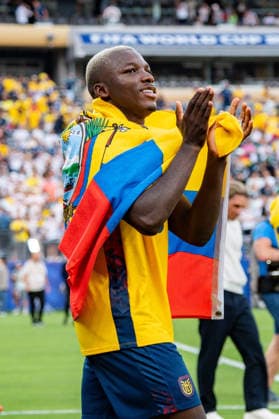 FIFA Fussball Weltmeisterschaft 2026, Gruppe E, Spiel 3, Ecuador vs Deutschand, 25.06.2026, Metlife-Stadion in New Jersey Moises Caicedo (Ecuador) *** 2026 FIFA World Cup, Group E, Match 3, Ecuador vs. Germany, June 25, 2026, MetLife Stadium in New Jersey, Moises Caicedo, Ecuador Copyright: xBahhoxKarax