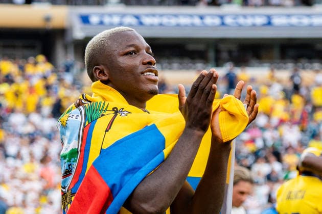 FIFA Fussball Weltmeisterschaft 2026, Gruppe E, Spiel 3, Ecuador vs Deutschand, 25.06.2026, Metlife-Stadion in New Jersey Moises Caicedo (Ecuador) *** 2026 FIFA World Cup, Group E, Match 3, Ecuador vs. Germany, June 25, 2026, MetLife Stadium in New Jersey, Moises Caicedo, Ecuador Copyright: xBahhoxKarax
