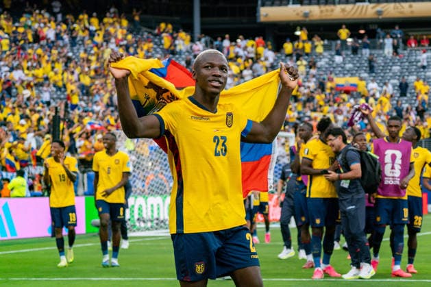 FIFA Fussball Weltmeisterschaft 2026, Gruppe E, Spiel 3, Ecuador vs Deutschand, 25.06.2026, Metlife-Stadion in New Jersey Moises Caicedo (Ecuador) *** 2026 FIFA World Cup, Group E, Match 3, Ecuador vs. Germany, June 25, 2026, MetLife Stadium in New Jersey, Moises Caicedo, Ecuador Copyright: xBahhoxKarax