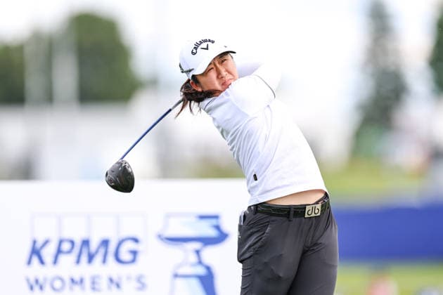 Jing Yan of China hits her tee shot on the ninth tee during the first round of the 2026 KPMG Women s PGA, Golf Herren Championship at Hazeltine National Golf Club on June 25, 2026 in Chaska, Minnesota. CSM. Golf 2026: KPMG Women s PGA Championship Round One  - ZUMAc04_ 20260625_zma_c04_239 Copyright: xStevenxGarciax