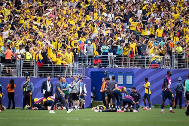 FOOTBALL : Allemagne vs Equateur- Coupe du monde FIFA 2026. Stade de Newark, New Jersey, Etats-Unis. 25-06-2026 CÃ lÃ bration de l Ã quipe de Ecuador apres avoir remportÃ la victoire.  Copyright: xx