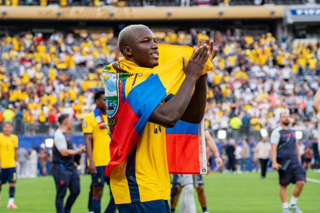 FIFA Fussball Weltmeisterschaft 2026, Gruppe E, Spiel 3, Ecuador vs Deutschand, 25.06.2026, Metlife-Stadion in New Jersey Moises Caicedo (Ecuador) *** 2026 FIFA World Cup, Group E, Match 3, Ecuador vs. Germany, June 25, 2026, MetLife Stadium in New Jersey, Moises Caicedo, Ecuador Copyright: xBahhoxKarax
