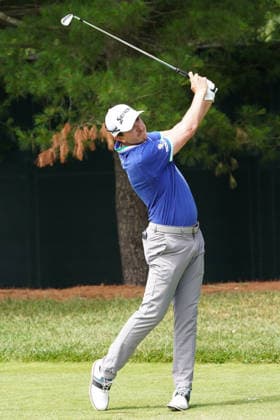 June 25, 2026, Cromwell, Connecticut, USA: Nico Echavarria (COL) tees off the 8th hole during the first round of the 2026 Travelers Championship at TPC River Highlands. GOLF 2026: Travelers Championship - Round 1  - ZUMAw109 20260625_fap_w109_003 Copyright: xDebbyxWongx