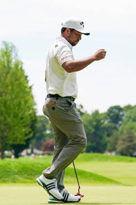June 25, 2026, Cromwell, Connecticut, USA: Xander Schauffele (USA) reacts after putting the 7th green during the first round of the 2026 Travelers Championship at TPC River Highlands. GOLF 2026: Travelers Championship - Round 1  - ZUMAw109 20260625_fap_w109_005 Copyright: xDebbyxWongx