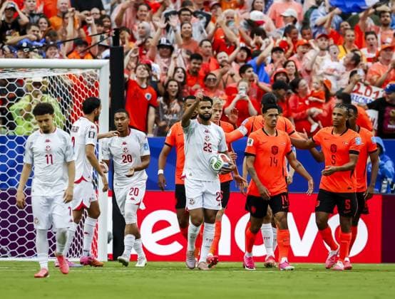 KANSAS - (lr) during the FIFA 2026 World Cup Group F match between Tunisia and the Netherlands at Kansas City Stadium on June 26, 2026 in Kansas, United States. KOEN VAN WEEL ANP FIFA World Cup, WM, Weltmeisterschaft, Fussball 2026 group stage 2026 xVIxANPxSportx xxANPxIVx 561989150 originalFilename: 561989150.jpg