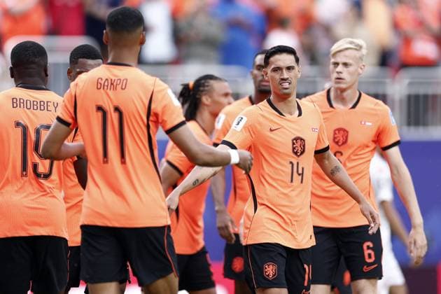 KANSAS - (lr) during the FIFA 2026 World Cup Group F match between Tunisia and the Netherlands at Kansas City Stadium on June 26, 2026 in Kansas, United States. KOEN VAN WEEL ANP FIFA World Cup, WM, Weltmeisterschaft, Fussball 2026 group stage 2026 xVIxANPxSportx xxANPxIVx 561989194 originalFilename: 561989194.jpg