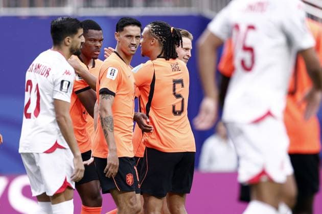 KANSAS - (lr) during the FIFA 2026 World Cup Group F match between Tunisia and the Netherlands at Kansas City Stadium on June 26, 2026 in Kansas, United States. KOEN VAN WEEL ANP FIFA World Cup, WM, Weltmeisterschaft, Fussball 2026 group stage 2026 xVIxANPxSportx xxANPxIVx 561989284 originalFilename: 561989284.jpg