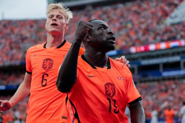 KANSAS CITY, 25-06-2026, Kansas City Stadium, World Cup 2026 Match between Tunesia and The Netherlands. Picture Shows Netherlands player Brian Brobbey scores the 0-2 and celebrate his goal Tunesia - Netherlands (World Cup 2026)  x204647473x Copyright:
