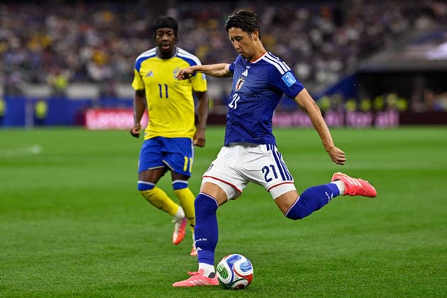 2026-06-26 Japan v Sweden - Group F: FIFA World Cup, WM, Weltmeisterschaft, Fussball 2026 ARLINGTON, UNITED STATES - JUNE 26: Anthony Elanga of Sweden, Hiroki Ito of Japan during the Group F: FIFA World Cup 2026 match between Japan and Sweden at Dallas Stadium on June 26, 2026 in Arlington, Texas. (Photo by Pablo Morano BSR Agency) Arlington United States Content not available for redistribution in The Netherlands directly or indirectly through any third parties. Copyright: xBSRxAgencyx