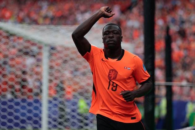 KANSAS CITY, 25-06-2026, Kansas City Stadium, World Cup 2026 Match between Tunesia and The Netherlands. Picture Shows Netherlands player Brian Brobbey scores the 0-2 and celebrate his goal Tunesia - Netherlands (World Cup 2026)  x204647492x Copyright: