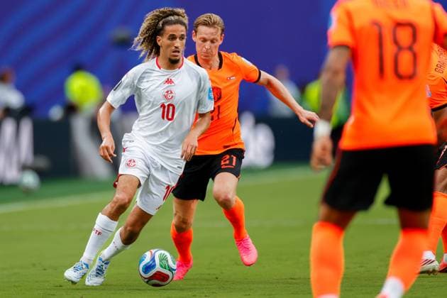 KANSAS CITY, 25-06-2026, Kansas City Stadium, World Cup 2026 Match between Tunesia and The Netherlands. Picture Shows Tunisia player Hannibal Mejbri Tunesia - Netherlands (World Cup 2026)  x204647536x Copyright: