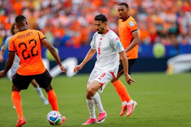 KANSAS CITY, 25-06-2026, Kansas City Stadium, World Cup 2026 Match between Tunesia and The Netherlands. Picture Shows Tunisia player Hazem Mastouri Tunesia - Netherlands (World Cup 2026)  x204647537x Copyright: