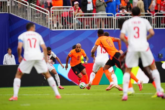 Tunisia v Netherlands - FIFA World Cup, WM, Weltmeisterschaft, Fussball 2026 - Group F KANSAS CITY, UNITED STATES - JUNE 25: Donyell Malen of Netherlands in action during the 2026 FIFA World Cup First Stage Group F match between Tunisia and Netherlands at Arrowhead Stadium (Kansas City Stadium) in Kansas City, Missouri, United States on June 25, 2026. Hakan Akgun Anadolu Missouri United States. Editorial use only. Please get in touch for any other usage.  Copyright: x2026xAnadoluxHakanxAkgunx