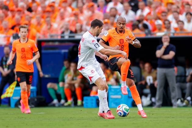 KANSAS CITY, 25-06-2026, Kansas City Stadium, World Cup 2026 Match between Tunesia and The Netherlands. Picture Shows Netherlands player Donyell Malen Tunesia - Netherlands (World Cup 2026)  x204647579x Copyright:
