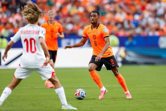 KANSAS CITY, 25-06-2026, Kansas City Stadium, World Cup 2026 Match between Tunesia and The Netherlands. Picture Shows Netherlands player Ryan Gravenberch Tunesia - Netherlands (World Cup 2026)  x204647581x Copyright: