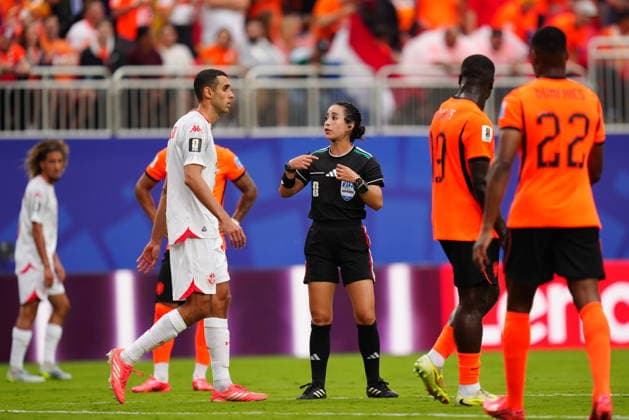 Tunisia v Netherlands - FIFA World Cup, WM, Weltmeisterschaft, Fussball 2026 - Group F KANSAS CITY, UNITED STATES - JUNE 25: Katia Itzel Garcia officiates the 2026 FIFA World Cup First Stage Group F match between Tunisia and Netherlands at Arrowhead Stadium (Kansas City Stadium) in Kansas City, Missouri, United States on June 25, 2026. Hakan Akgun Anadolu Missouri United States. Editorial use only. Please get in touch for any other usage.  Copyright: x2026xAnadoluxHakanxAkgunx