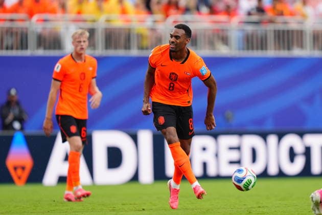 Tunisia v Netherlands - FIFA World Cup, WM, Weltmeisterschaft, Fussball 2026 - Group F KANSAS CITY, UNITED STATES - JUNE 25: Ryan Gravenberch of Netherlands in action during the 2026 FIFA World Cup First Stage Group F match between Tunisia and Netherlands at Arrowhead Stadium (Kansas City Stadium) in Kansas City, Missouri, United States on June 25, 2026. Hakan Akgun Anadolu Missouri United States. Editorial use only. Please get in touch for any other usage.  Copyright: x2026xAnadoluxHakanxAkgunx