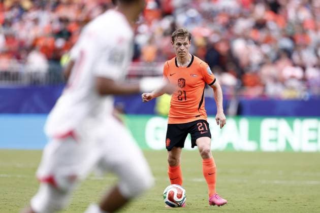 KANSAS - Frenkie de Jong or the Netherlands during the FIFA World Cup, WM, Weltmeisterschaft, Fussball 2026 Group F match between Tunisia and the Netherlands at Kansas City Stadium on June 25, 2026, in Kansas, United States. ROBIN VAN LONKHUIJSEN ANP FIFA World Cup 2026 group stage 2026 xVIxANPxSportx xxANPxIVx 561995126 originalFilename: 561995126.jpg