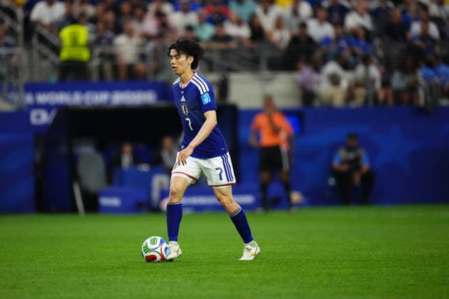 Japan v Sweden - FIFA World Cup, WM, Weltmeisterschaft, Fussball 2026 - Group F ARLINGTON, USA - JUNE 25: Ao Tanaka of Japan drives the ball during the 2026 FIFA World Cup First Stage Group F match between Japan and Sweden at Dallas Stadium in Arlington, Texas, United States on June 25, 2026. Jose Hernandez Anadolu Texas United States. Editorial use only. Please get in touch for any other usage.  Copyright: x2026xAnadoluxJosexHernandezx