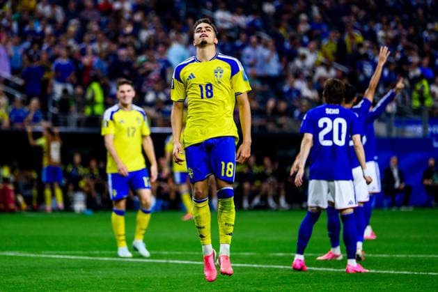 260625 Yasin Ayari of Sweden looks dejected during the FIFA World Cup, WM, Weltmeisterschaft, Fussball 2026 football match between Japan and Sweden on June 25, 2026 in Dallas. Photo: Petter Arvidson BILDBYRAN kod PA PA1259 bbeng fotboll football soccer fotball vm fotbolls-vm fotball-vm fotbolls-vm 2026 fifa world cup 2026 sverige sweden sverige a japan depp *** June 25, 2026: Yasin Ayari of Sweden looks dejected during the 2026 FIFA World Cup soccer match between Japan and Sweden on June 25, 2026 in Dallas. Photo by Petter Arvidson, BILDBYRAN. Code: PA PA1259 bbeng soccer football soccer World Cup 2026 FIFA World Cup 2026 Sweden Sweden A Japan depp  Copyright: PETTERxARVIDSON BB260625PA146