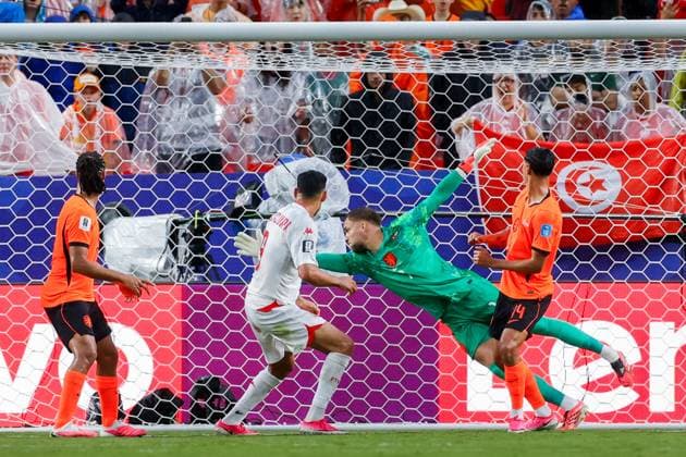 KANSAS CITY, 25-06-2026, Kansas City Stadium, World Cup 2026 Match between Tunesia and The Netherlands. Picture Shows Tunisia player Hazem Mastouri scores the 1-2 Tunesia - Netherlands (World Cup 2026)  x204648743x Copyright: