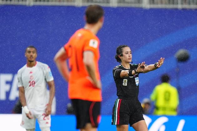 Tunisia v Netherlands - FIFA World Cup, WM, Weltmeisterschaft, Fussball 2026 - Group F KANSAS CITY, UNITED STATES - JUNE 25: Katia Itzel Garcia officiates the 2026 FIFA World Cup First Stage Group F match between Tunisia and Netherlands at Arrowhead Stadium (Kansas City Stadium) in Kansas City, Missouri, United States on June 25, 2026. Hakan Akgun Anadolu Missouri United States. Editorial use only. Please get in touch for any other usage.  Copyright: x2026xAnadoluxHakanxAkgunx