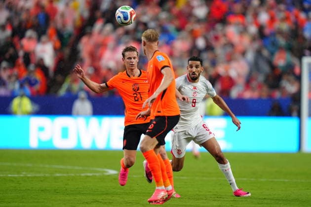 Tunisia v Netherlands - FIFA World Cup, WM, Weltmeisterschaft, Fussball 2026 - Group F KANSAS CITY, UNITED STATES - JUNE 25: Frenkie de Jong (21) of Netherlands in action during the 2026 FIFA World Cup First Stage Group F match between Tunisia and Netherlands at Arrowhead Stadium (Kansas City Stadium) in Kansas City, Missouri, United States on June 25, 2026. Hakan Akgun Anadolu Missouri United States. Editorial use only. Please get in touch for any other usage.  Copyright: x2026xAnadoluxHakanxAkgunx
