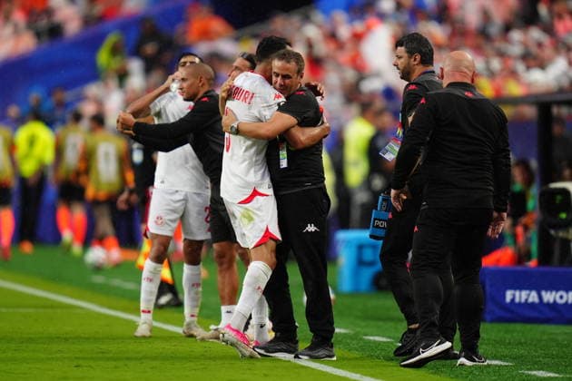Tunisia v Netherlands - FIFA World Cup, WM, Weltmeisterschaft, Fussball 2026 - Group F KANSAS CITY, UNITED STATES - JUNE 25: Hazem Mastouri (9) of Tunisia celebrates after scoring a goal during the 2026 FIFA World Cup First Stage Group F match between Tunisia and Netherlands at Arrowhead Stadium (Kansas City Stadium) in Kansas City, Missouri, United States on June 25, 2026. Hakan Akgun Anadolu Missouri United States. Editorial use only. Please get in touch for any other usage.  Copyright: x2026xAnadoluxHakanxAkgunx
