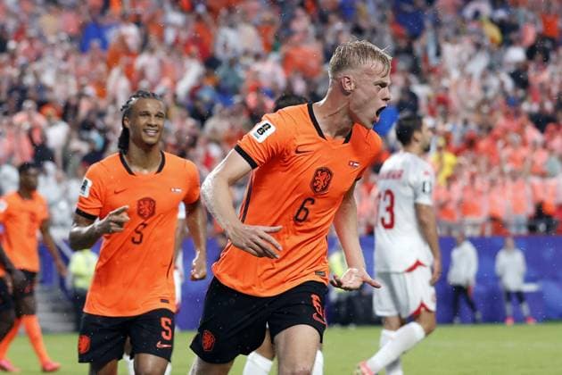 KANSAS - Jan Paul van Hecke of the Netherlands celebrates the 1-3 during the 2026 FIFA World Cup, WM, Weltmeisterschaft, Fussball Group F match between Tunisia and the Netherlands at Kansas City Stadium on June 25, 2026, in Kansas, United States. ROBIN VAN LONKHUIJSEN ANP FIFA World Cup 2026 group stage 2026 xVIxANPxSportx xxANPxIVx 561998659 originalFilename: 561998659.jpg