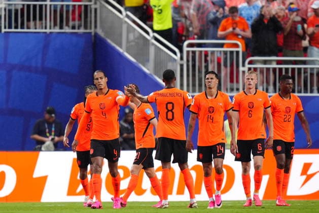 Tunisia v Netherlands - FIFA World Cup, WM, Weltmeisterschaft, Fussball 2026 - Group F KANSAS CITY, UNITED STATES - JUNE 25: Players of Netherlands celebrates after Jan Paul van Hecke s goal during the 2026 FIFA World Cup First Stage Group F match between Tunisia and Netherlands at Arrowhead Stadium (Kansas City Stadium) in Kansas City, Missouri, United States on June 25, 2026. Hakan Akgun Anadolu Missouri United States. Editorial use only. Please get in touch for any other usage.  Copyright: x2026xAnadoluxHakanxAkgunx
