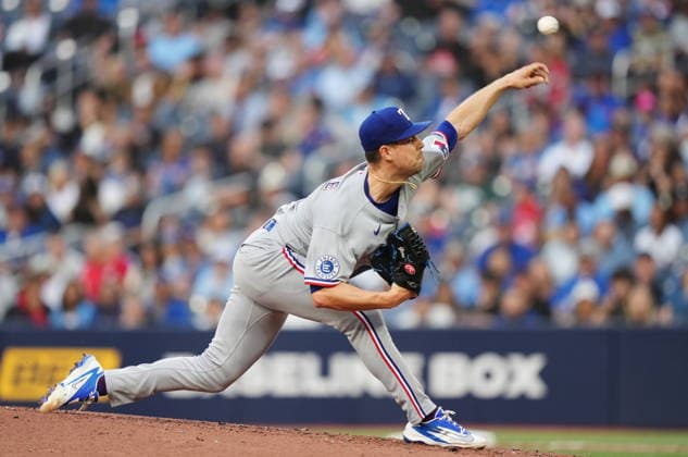 June 25, 2026, Toronto, On, CANADA: Texas Rangers pitcher MacKenzie Gore (1) works against the Toronto Blue Jays during second inning MLB, Baseball Herren, USA baseball action in Toronto, on Thursday, June 25, 2026. Canada News - June 25, 2026  - ZUMAc35_ 20260625_zaf_c35_108 Copyright: xNathanxDenettex
