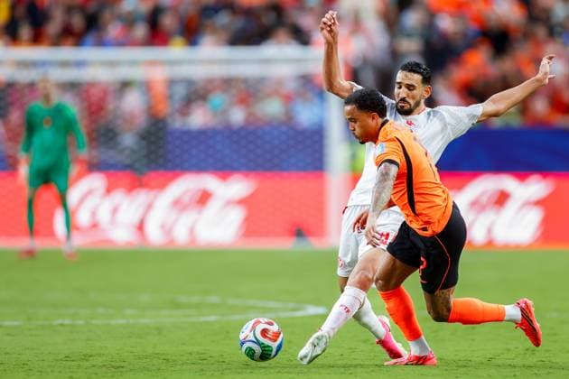 KANSAS CITY, 25-06-2026, Kansas City Stadium, World Cup 2026 Match between Tunesia and The Netherlands. Picture Shows Netherlands player Justin Kluivert Tunesia - Netherlands (World Cup 2026)  x204649381x Copyright: