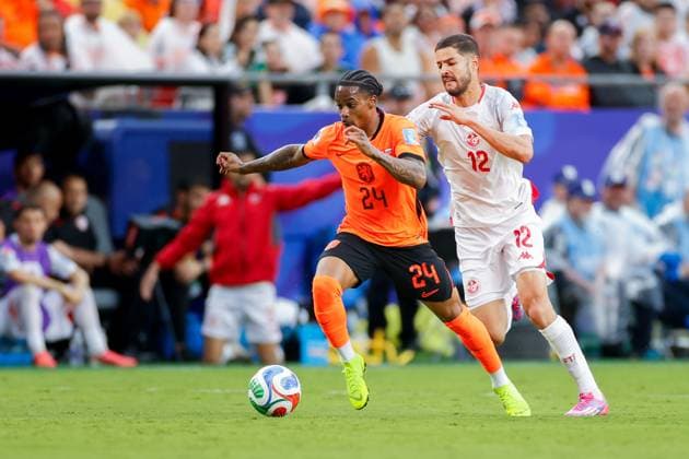 KANSAS CITY, 25-06-2026, Kansas City Stadium, World Cup 2026 Match between Tunesia and The Netherlands. Picture Shows Netherlands player Crysencio Summerville Tunesia - Netherlands (World Cup 2026)  x204649606x Copyright: