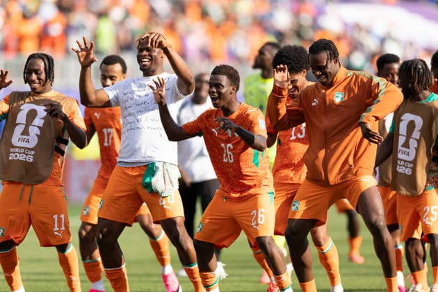 CÃ te d Ivoire players celebrated their qualification for the next round during FIFA World Cup, WM, Weltmeisterschaft, Fussball 2026 - Group E Curacao - CÃ te d Ivoire 25 June 2026 PHILADELPHIA Philadelphia Stadium USA By IMAGO Didier Lefa Studio Desire Ameka Philadelphia Philadelphia Stadium United State of America