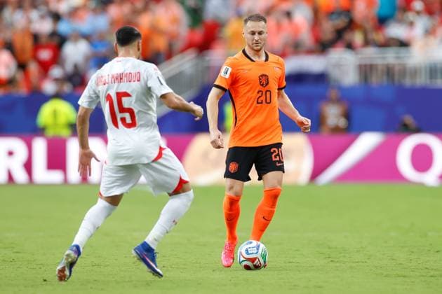 KANSAS CITY, 25-06-2026, Kansas City Stadium, World Cup 2026 Match between Tunesia and The Netherlands. Picture Shows Netherlands player Teun Koopmeiners Tunesia - Netherlands (World Cup 2026)  x204649809x Copyright: