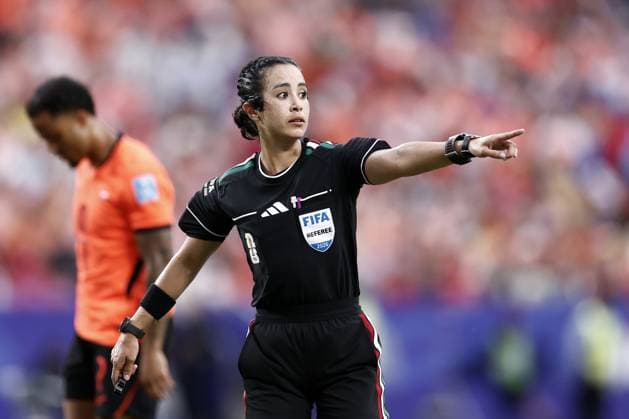 KANSAS - Referee Katia Garcia during the FIFA 2026 World Cup Group F match between Tunisia and the Netherlands at Kansas City Stadium on June 25, 2026, in Kansas, United States. ROBIN VAN LONKHUIJSEN ANP FIFA World Cup, WM, Weltmeisterschaft, Fussball 2026 group stage 2026 xVIxANPxSportx xxANPxIVx 562000465 originalFilename: 562000465.jpg