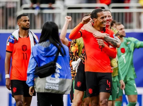 KANSAS - Virgil van Dijk of the Netherlands celebrates the victory over Tunisia after the FIFA 2026 World Cup Group F match between Tunisia and the Netherlands at Kansas City Stadium on June 25, 2026, in Kansas, United States. KOEN VAN WEEL ANP FIFA World Cup, WM, Weltmeisterschaft, Fussball 2026 group stage 2026 xVIxANPxSportx xxANPxIVx 562001546 originalFilename: 562001546.jpg