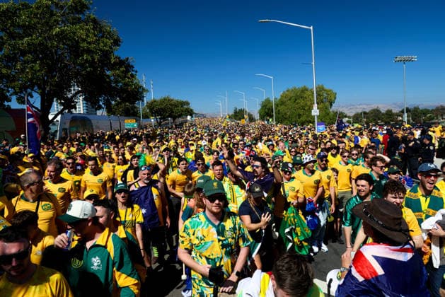 June 25, 2026, Santa Clara, California, USA: Santa Clara, USA - June 25 2026: Stadium atmosphere and fans before a FIFA World Cup, WM, Weltmeisterschaft, Fussball group match between Paraguay and Australia at San Francisco Bay Area Stadium World Cup 2026: Group D: Paraguay Vs Australia  - ZUMAp121 20260625_zsp_p121_003 Copyright: xChrisxPutnamx