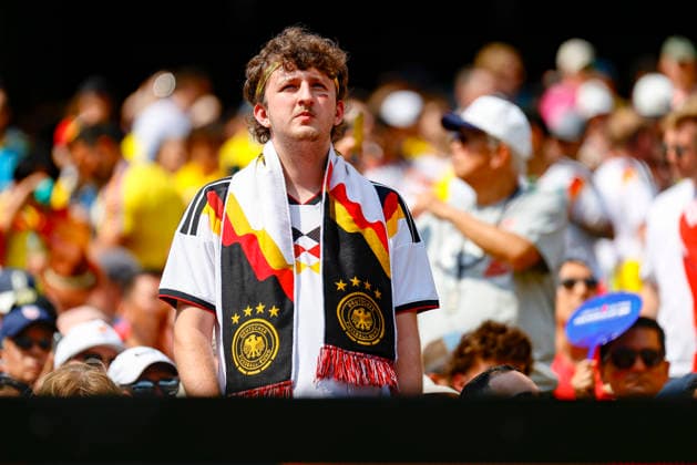 June 25,2026: During the game, Germany fans cheer in a FIFA World Cup, WM, Weltmeisterschaft, Fussball match at MetLife Stadium in East Rutherford, NJ. Ecuador defeats Germany 2-1. Cal Media East Rutherford United States of America - ZUMAc04_ 20260625_faf_c04_001 Copyright: xShaquanxWoodyx