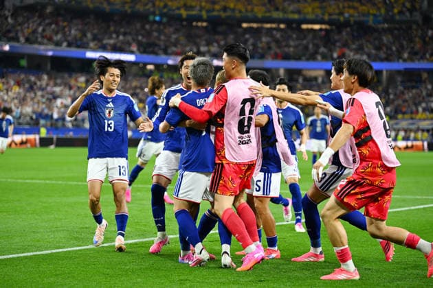 Daizen Maeda (JPN), Japan team group, Mannschaftsbild, Totale (JPN), JUNE 25, 2026 - Football Soccer : FIFA World Cup, WM, Weltmeisterschaft, Fussball 2026 Group F match between Japan - Sweden at Dallas Stadium in Arlington, Texas, USA.  aflo_335802738 KenjiroxMatsuox