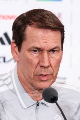Belgium s head coach Rudi Garcia pictured during a press conference, PK, Pressekonferenz of Belgian national soccer team Red Devils in Vancouver, Canada, on Thursday 25 June 2026. The Rode Duivels-Diables Rouges have two draw games so far and a third game to play on the 27th of June. BRUNOxFAHY  x179294205x