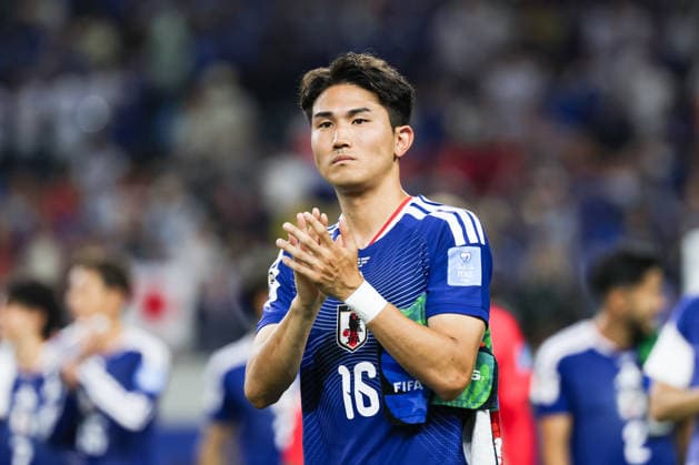 Tsuyoshi Watanabe of Japan applaud fans after 1-1 draw during the FIFA Men’s World Cup 2026 Group Stage football match between Japan and Sweden at Dallas Stadium, in East Rutherford on June 25th 2026 (Photo by Leo Barrilari SPP)  Copyright: xLeoxBarrilari SPPx Sportspressphoto_SPR177284
