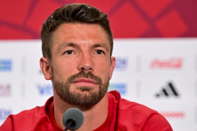 Belgium s Brandon Mechele pictured during a press conference, PK, Pressekonferenz of Belgian national soccer team Red Devils in Vancouver, Canada, on Thursday 25 June 2026. The Rode Duivels-Diables Rouges have two draw games so far and a third game to play on the 27th of June. DIRKxWAEM  x179294247x