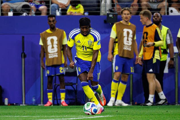 Anthony Elanga seen during FIFA World Cup, WM, Weltmeisterschaft, Fussball 2026 game between national teams of Japan an Sweden (Grzegorz Wajda Ball Raw Images) Arlington Dallas Stadium USA Copyright: xGrzegorzxWajdax grzegorzwajda_japan_sweden_2526_3-3