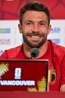 Belgium s Brandon Mechele pictured during a press conference, PK, Pressekonferenz of Belgian national soccer team Red Devils in Vancouver, Canada, on Thursday 25 June 2026. The Rode Duivels-Diables Rouges have two draw games so far and a third game to play on the 27th of June. DIRKxWAEM  x179294332x