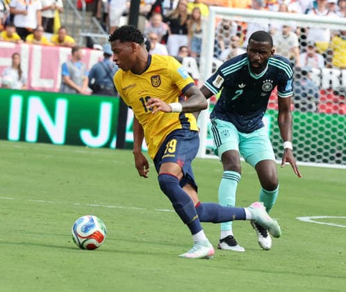 FIFA World Cup, WM, Weltmeisterschaft, Fussball 2026 EAST RUTHERFORD, NEW JERSEY - JUNE 25: Ecuador secured a 2-1 victory over Germany in their FIFA World Cup 2026 Group E match at MetLife Stadium on June 25, 2026 in East Rutherford, New Jersey, United States. Ecuador produced a spirited performance to claim all three points and finish the group stage on a high while Germany suffered their first defeat of the tournament. New York New Jersy MetLife Stadium USA Copyright: xseshadrixSUKUMARx
