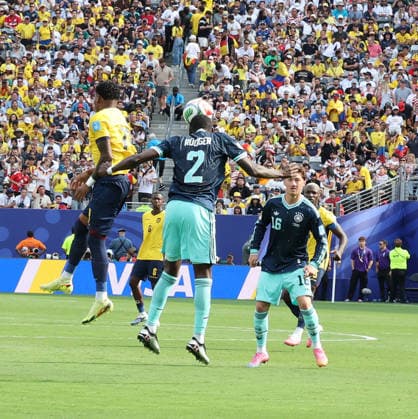 FIFA World Cup, WM, Weltmeisterschaft, Fussball 2026 EAST RUTHERFORD, NEW JERSEY - JUNE 25: Ecuador secured a 2-1 victory over Germany in their FIFA World Cup 2026 Group E match at MetLife Stadium on June 25, 2026 in East Rutherford, New Jersey, United States. Ecuador produced a spirited performance to claim all three points and finish the group stage on a high while Germany suffered their first defeat of the tournament. New York New Jersy MetLife Stadium USA Copyright: xseshadrixSUKUMARx
