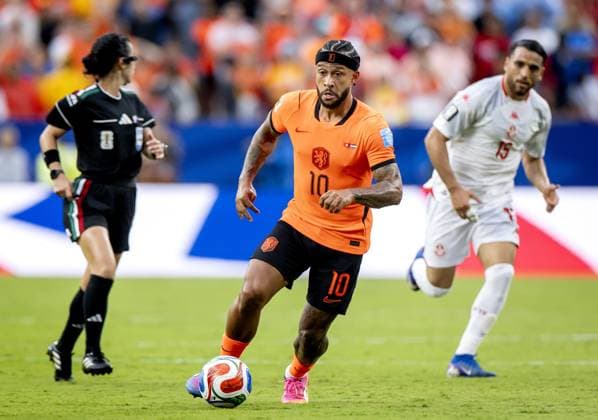 KANSAS - Memphis Depay or the Netherlands during the FIFA 2026 Group F match between Tunisia and the Netherlands at Kansas City Stadium on June 25, 2026, in Kansas, United States. KOEN VAN WEEL ANP FIFA World Cup, WM, Weltmeisterschaft, Fussball 2026 group stage 2026 xVIxANPxSportx xxANPxIVx 562008275 originalFilename: 562008275.jpg