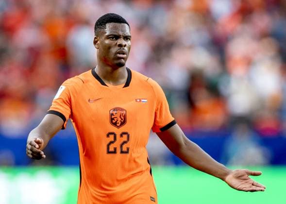 KANSAS - Denzel Dumfries of the Netherlands during the FIFA 2026 World Cup Group F match between Tunisia and the Netherlands at Kansas City Stadium on June 25, 2026, in Kansas, United States. KOEN VAN WEEL ANP FIFA World Cup, WM, Weltmeisterschaft, Fussball 2026 group stage 2026 xVIxANPxSportx xxANPxIVx 562008473 originalFilename: 562008473.jpg