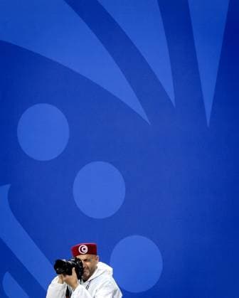 KANSAS - A photographer from Tunisia during the FIFA 2026 World Cup Group F match between Tunisia and the Netherlands at Kansas City Stadium on June 25, 2026, in Kansas, United States. KOEN VAN WEEL ANP FIFA World Cup, WM, Weltmeisterschaft, Fussball 2026 group stage 2026 xVIxANPxSportx xxANPxIVx 562008504 originalFilename: 562008504.jpg